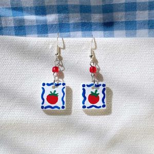 Pretty Fruit Tile Handmade Earrings - 2 Sets