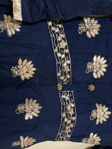 Rajasthani hota Patti Elegant Navy Blue Kurta Set