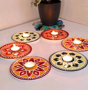 Handmade MDF Mandala Diya Holders 🪔