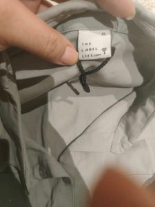Chic Shirt Dress with Tie Waist- Grey