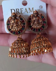 Antique Gold Jhumka Earrings
