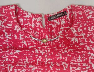 Stylish Red Printed Tunic Top