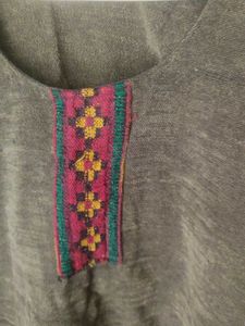 Embroidered Kurta with Tassel Detail