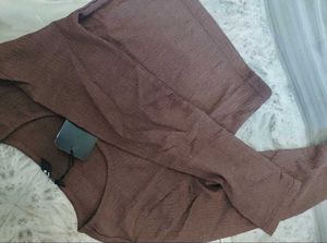 Chic Maroon Textured Long Sleeve Top