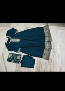 Elegant Teal Embroidered Kurta Set
