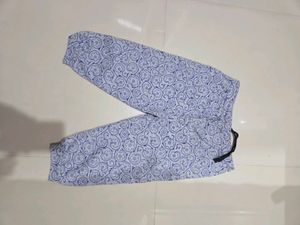 Light Blue Printed Capris