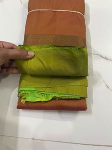 Elegant Ethnic Saree - Brown &amp; Green