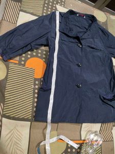 Navy Blue Coat Light Polyester