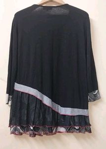 Unique Black &amp; White Print Kurta Top