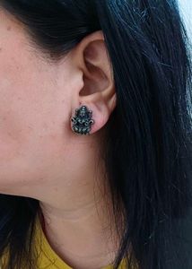 Brass Laxmi g Stud Earrings