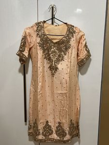 Embellished Peach gharara