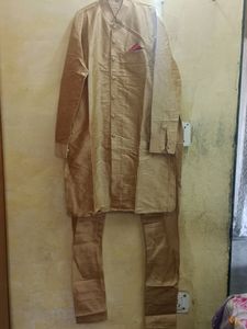 Men's Golden Sherwani Set