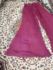 Maroon Flared Palazzos