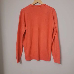 Men's Orange V-Neck pullover