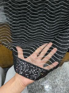 Elegant Black Saree with Sequins