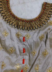 Elegant Grey Embroidered Lehenga Choli