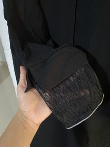 Black Abaya With Stones In The Sleev ✨