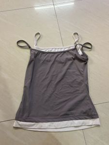 Stylish Grey Layered Cami Top