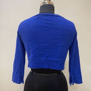 Blue Cropped Cover Up