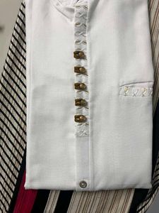 Men's Premium White Shirt with Brown Pants