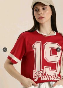 Red "19 Palmdale" Graphic T-Shirt