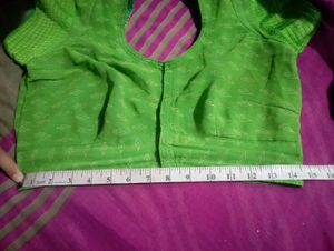 Bright Green Printed Blouse