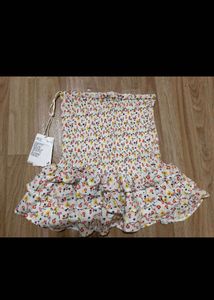 Chic Floral Smocked Mini Skirt