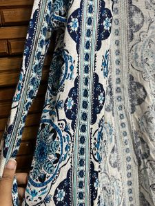 Boho Blue &amp; White Print Cardigan