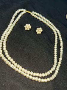 set of 2 Elegant Pearl Necklace and Earring
