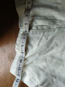 Linen Blend Elastic Waist Shorts - Size 16