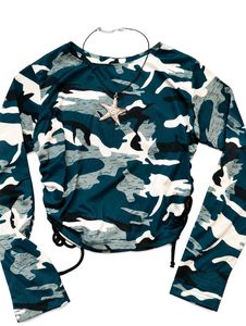 Camo Print Long Sleeve Top