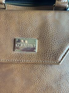 Chic Brown Faux Leather Laptop Bag