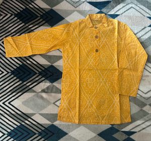 Men's Yellow Ethnic Kurta and Pyjama Set