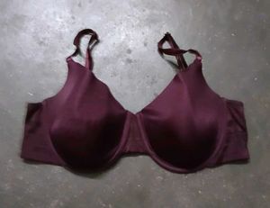 Women's Maroon Satin Bra