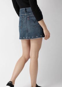 Levi’s Blue Denim Mini Skirt with Grommets