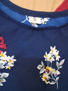 Beautiful Navy Blue Floral Kurti