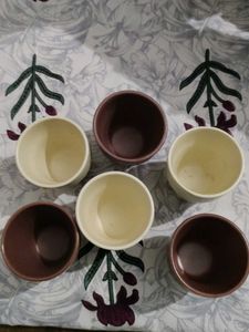 Set of 6 Ceramic Pots - Earth Tones