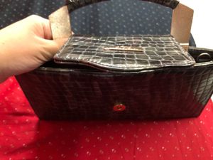 Chic Metallic Crocodile Clutch