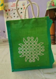 ☘️🌲 Jute Bag with Ganesha &amp; Kolam