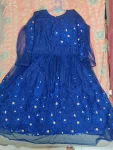 2 dresses Blue embroidery dress &amp; Cheetah print dr