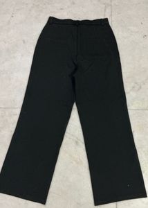 Black Wide-Leg Formal Trousers | Size 30