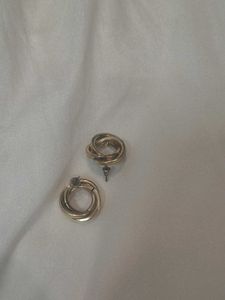 Gold-Tone Interlocking Hoop Earrings