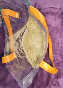 Trendy Clear Jute Tote Bag