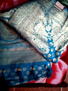 Elegant Turquoise Banarasi Saree