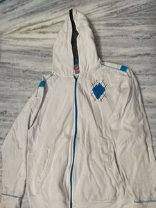 Men's White Zip-Up Hoodie