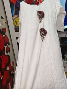 Beautiful Shine White Beads Nd Stone Kurti