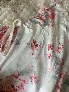 Floral Lace Trim Nightgown