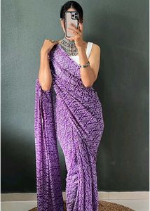 Saree Women's Georgette Ready To Wear One Minute