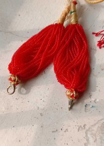Red Beaded Tassel Jewellery Accessory