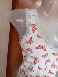 Cute Butterfly Print Cropped Tank Top